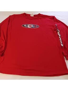 Kansas City Chiefs NFL Men's Red Cotton Shirt Long Sleeve Size Large